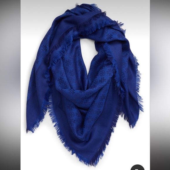 Blue Patterned Women's Scarf - Picture 2 of 5